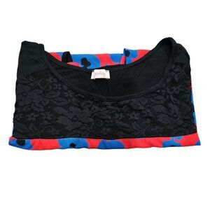 Pixley mixed media women's blouse size L